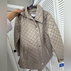 Anne Klein Women's Beige Quilted Puffer Jacket